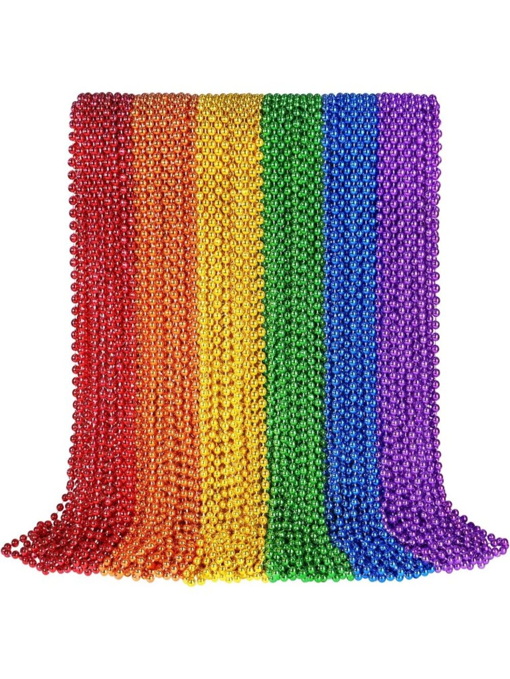 102PCS Rainbow Pride Bead Necklaces 6 Colors Parade Party Favor Pack